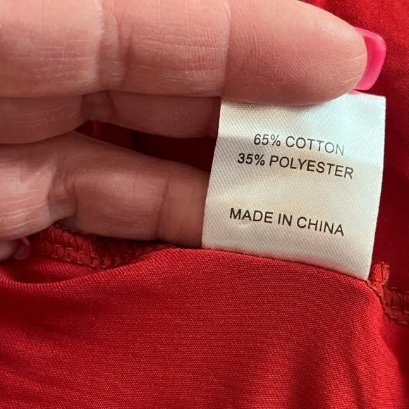 NEW! Haute Red Cotton Polyester Blend Mid Length Dress Women’s size 2X - Picture 2 of 15